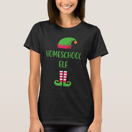 Homeschool Elf kerstfamilie Matching Group Xm T-shirt (Voorkant)