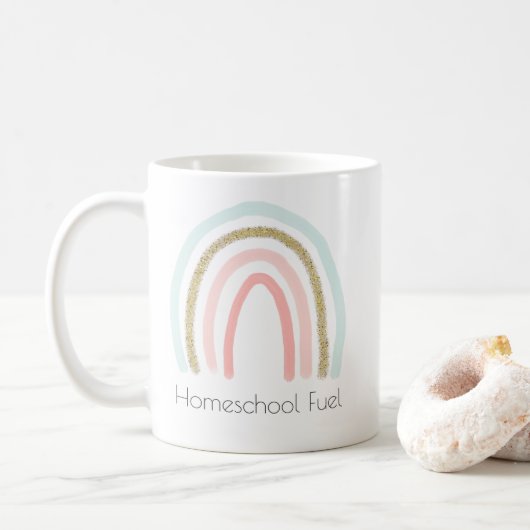 Homeschool Fuel Homeschool mama Rainbow Glitter Koffiemok (Met donut)