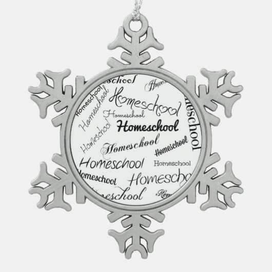 Homeschool Handwriting Tin Sneeuwvlok Ornament (Voorkant)