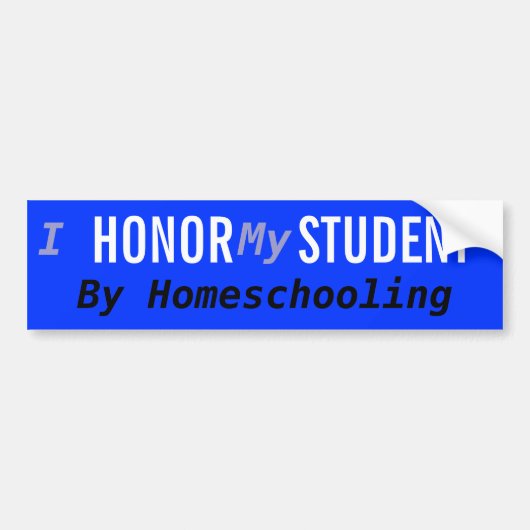 Homeschool Honor Student Bumpersticker (Voorkant)