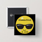 Homeschool is Cool Vierkante Button 5,1 Cm (Voorkant /achterkant)