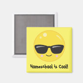 Homeschool is coole glimlach emoji magneet (Voorkant / Achterkant)