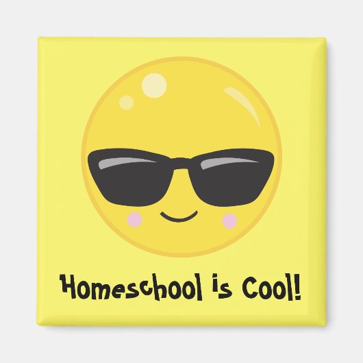 Homeschool is coole glimlach emoji magneet (Voorkant)