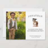 Homeschool Kindergarten Afstuderen met Eekhoorn Aankondiging (Voorkant)