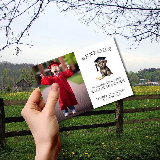 Homeschool Kindergarten Afstuderen met Puppy Aankondiging