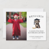 Homeschool Kindergarten Afstuderen met Puppy Aankondiging (Voorkant)