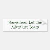 Homeschool laat het avontuur beginnen bumpersticker (Voorkant)