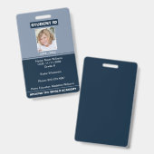 Homeschool Leerling ID Badge Blauw (Voor- en achterkant)