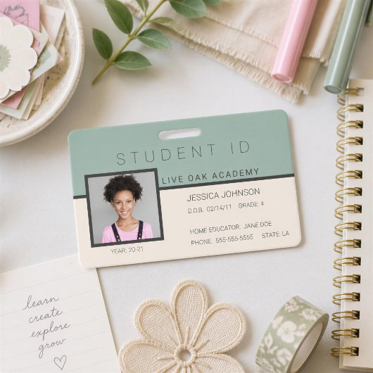 Homeschool Leerling ID Badge | Doodles