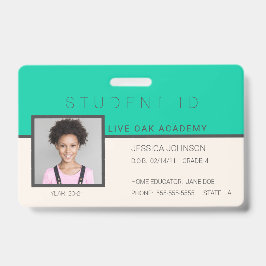 Homeschool Leerling ID Badge | Doodles Teal