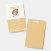 Homeschool Leerling ID Badge Goud (Voor- en achterkant)