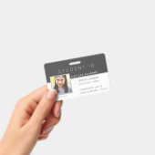 Homeschool Leerling ID Badge - Modern Donkergrijs (Handheld)