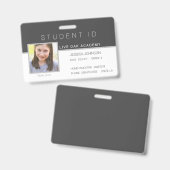 Homeschool Leerling ID Badge - Modern Donkergrijs (Voor- en achterkant)