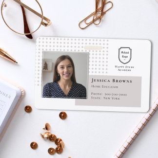 Homeschool Leerling Leraar Foto School Logo Wit Badge