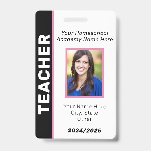 Homeschool leraar ID Badge (Voorzijde)