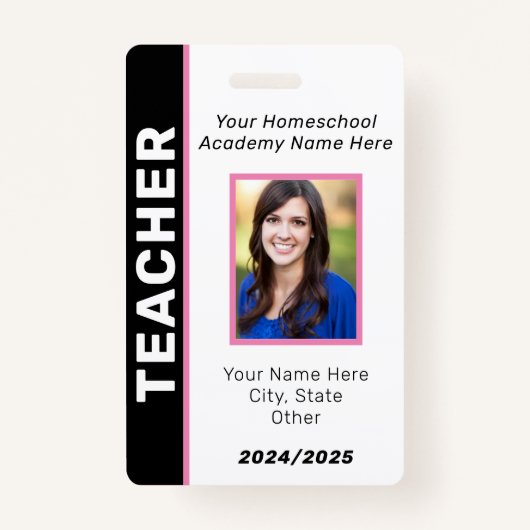 Homeschool leraar ID Badge (Voorkant)