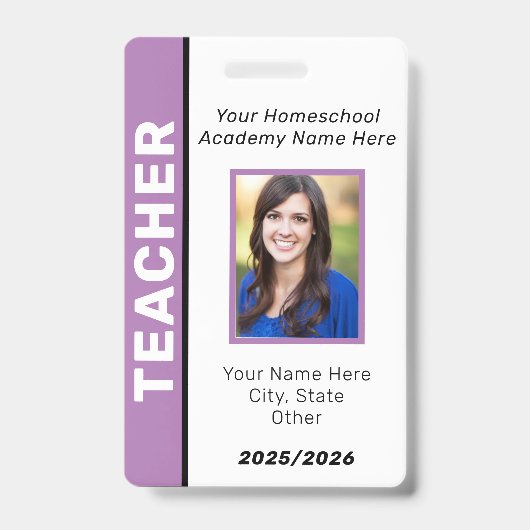 Homeschool leraar ID Badge (Voorzijde)