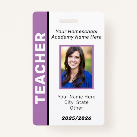 Homeschool leraar ID Badge (Voorkant)