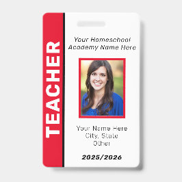 Homeschool leraar ID Badge