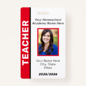 Homeschool leraar ID Badge (Voorkant)