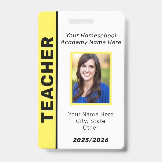 Homeschool leraar ID Badge (Voorzijde)