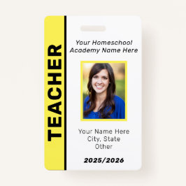 Homeschool leraar ID Badge