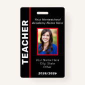 Homeschool leraar ID Badge (Voorkant)