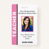 Homeschool leraar ID Badge (Voorkant)