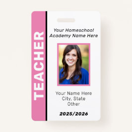 Homeschool leraar ID Badge