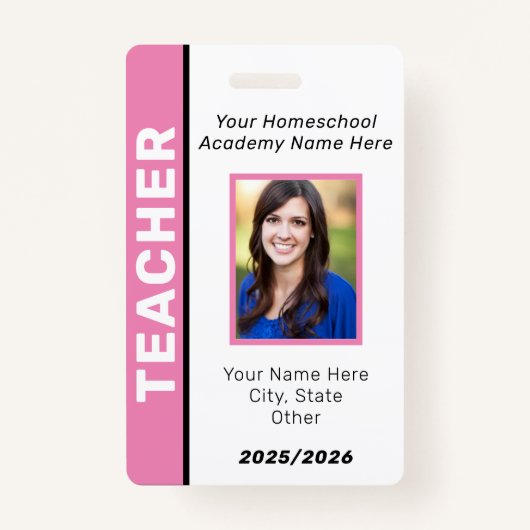 Homeschool leraar ID Badge (Voorkant)