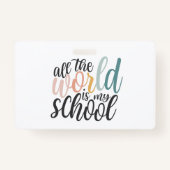 Homeschool leraar ID Badge Blue Minimalist (Achterkant)