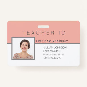 Homeschool leraar ID Badge Feminine Floral