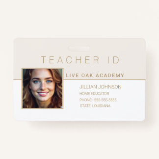 Homeschool leraar ID Badge Modern Goud