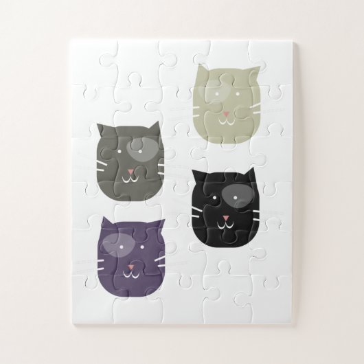 Homeschool leren C Schattige Kat Legpuzzel (Verticaal)