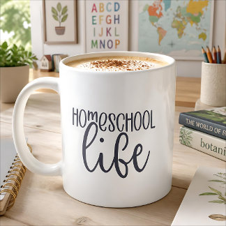 Homeschool Leven Minimalistische Calligrafie Koffiemok