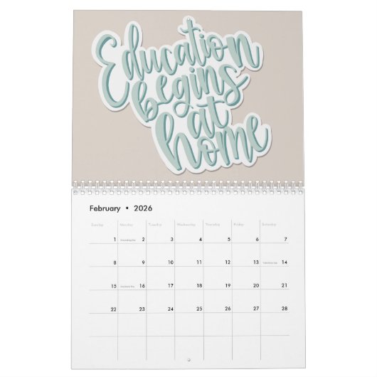 HomeSchool Leven  Quotes alt 2024 Kalender (Feb 2026)