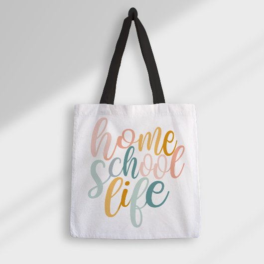 HomeSchool Life Pastel Regenboog Kleuren Handteken Tote Bag