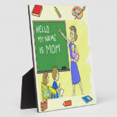 Homeschool Mam Tabletop Plaque met Easel Fotoplaat (Zijkant)