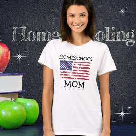 Homeschool mama | Amerikaanse vlag-Moederdag T-shirt