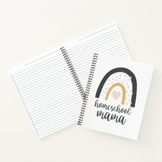 Homeschool Mama Boho Rainbow Heart Checklist Notitieboek (Binnen)
