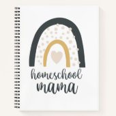Homeschool Mama Boho Rainbow Heart Checklist Notitieboek (Voorkant)