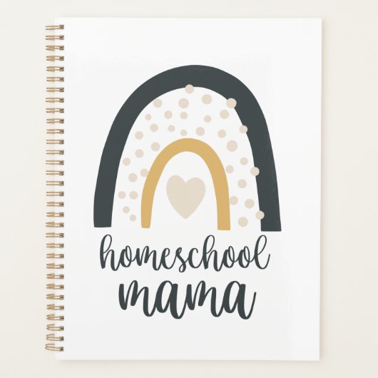 Homeschool Mama Boho Rainbow Heart Planner (Voorkant)