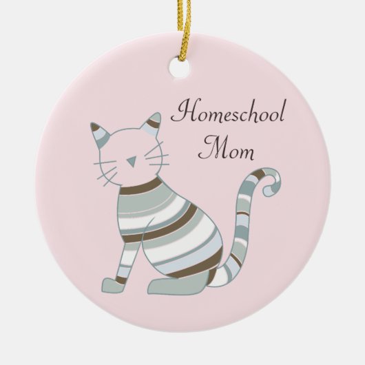 Homeschool mama Cat Theme Keramisch Ornament (Voorkant)