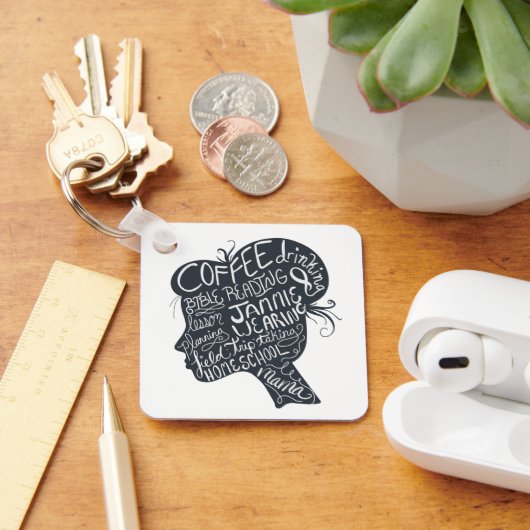 Homeschool Mama Custom Photo Sleutelhanger (Bureau)