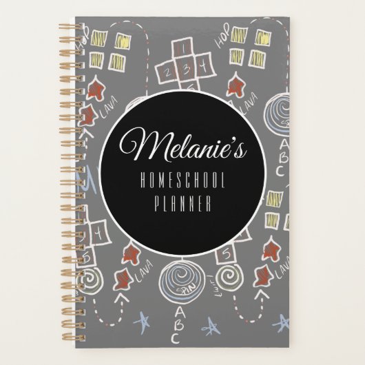 Homeschool mama leert kinderen als Doodles Fun Planner (Voorkant)
