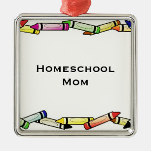 Homeschool mama metalen ornament