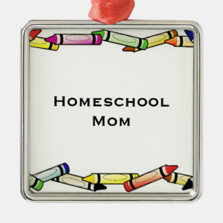 Homeschool mama metalen ornament