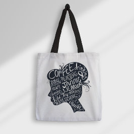 Homeschool Mama Quote Silhouette Profile Canvas ta Tote Bag