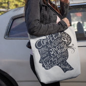 Homeschool Mama Quote Silhouette Profile Canvas ta Tote Bag