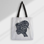 Homeschool Mama Quote Silhouette Profile Canvas ta Tote Bag